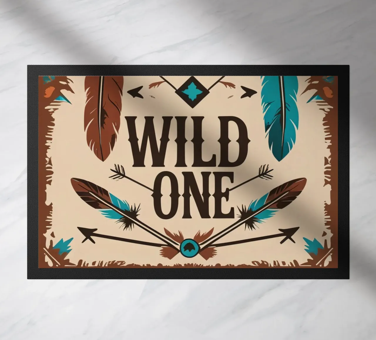 Piume e frecce con "WILD ONE zerbino da DesignDoodle