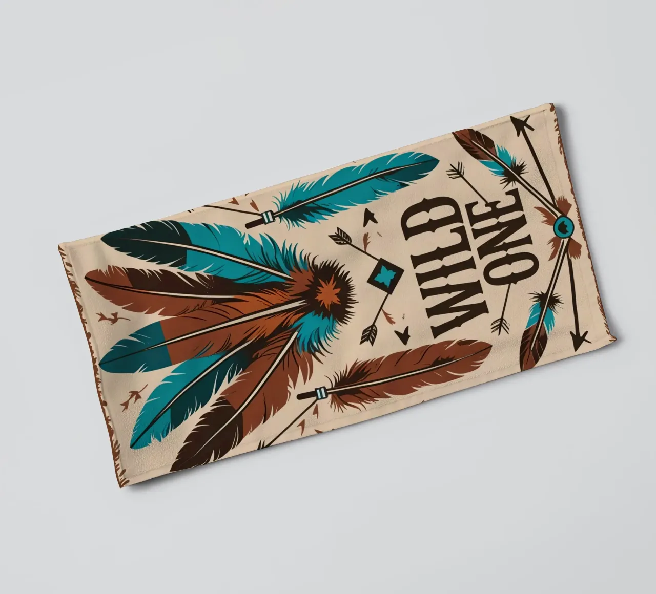 Feathers and Arrows with "WILD ONE" towel by DesignDoodle