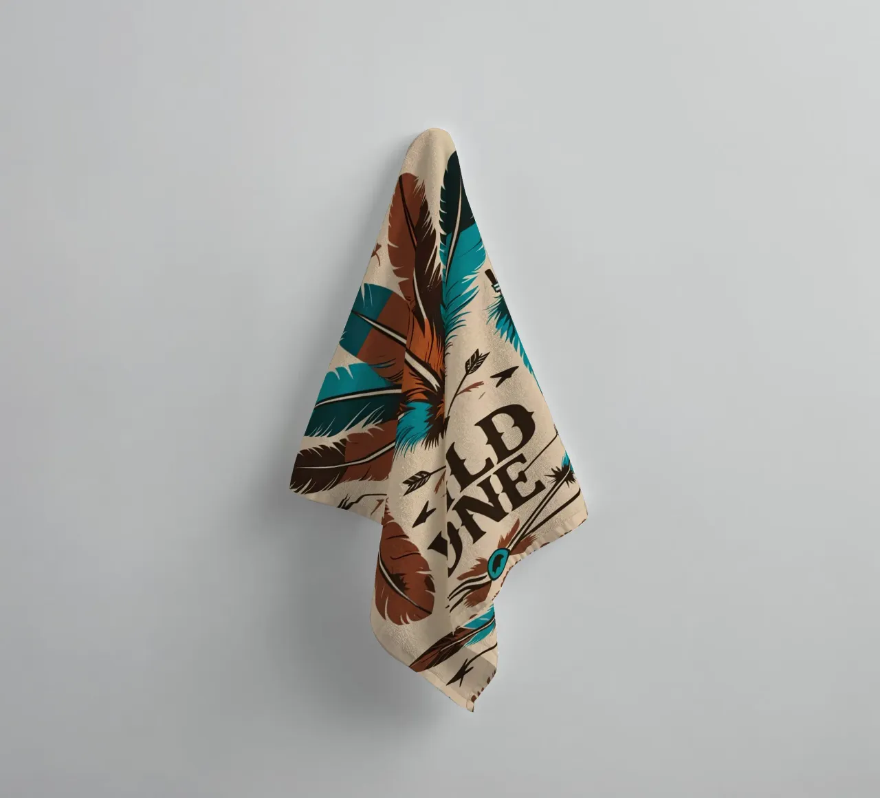 Feathers and Arrows with "WILD ONE" towel by DesignDoodle