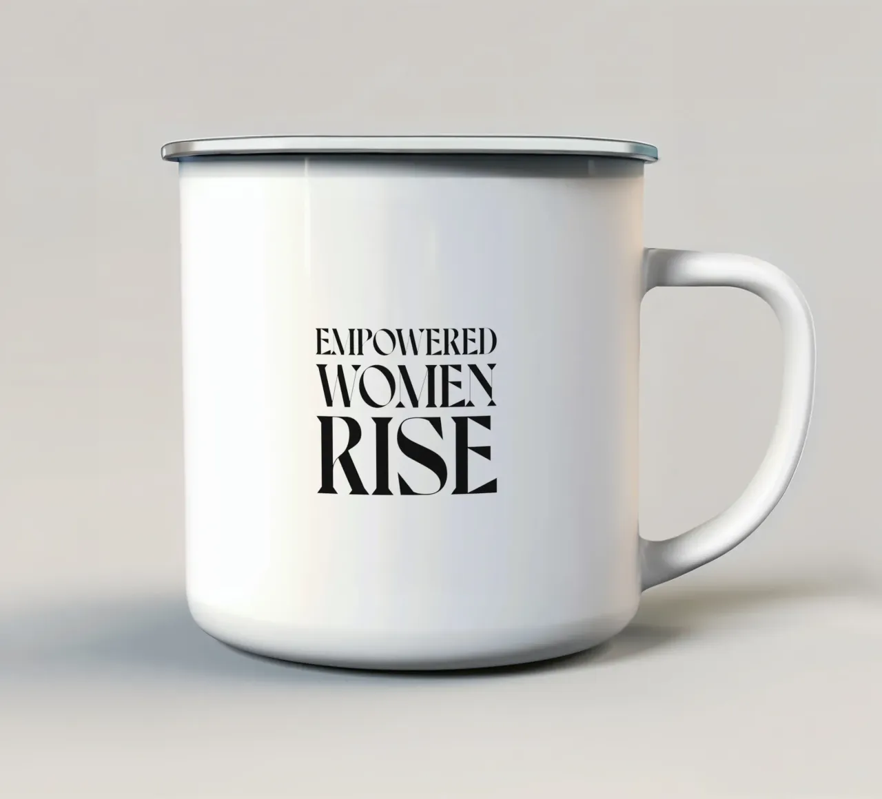 LE DONNE EMANCIPATE AUMENTANO tazza in smalto da n.4