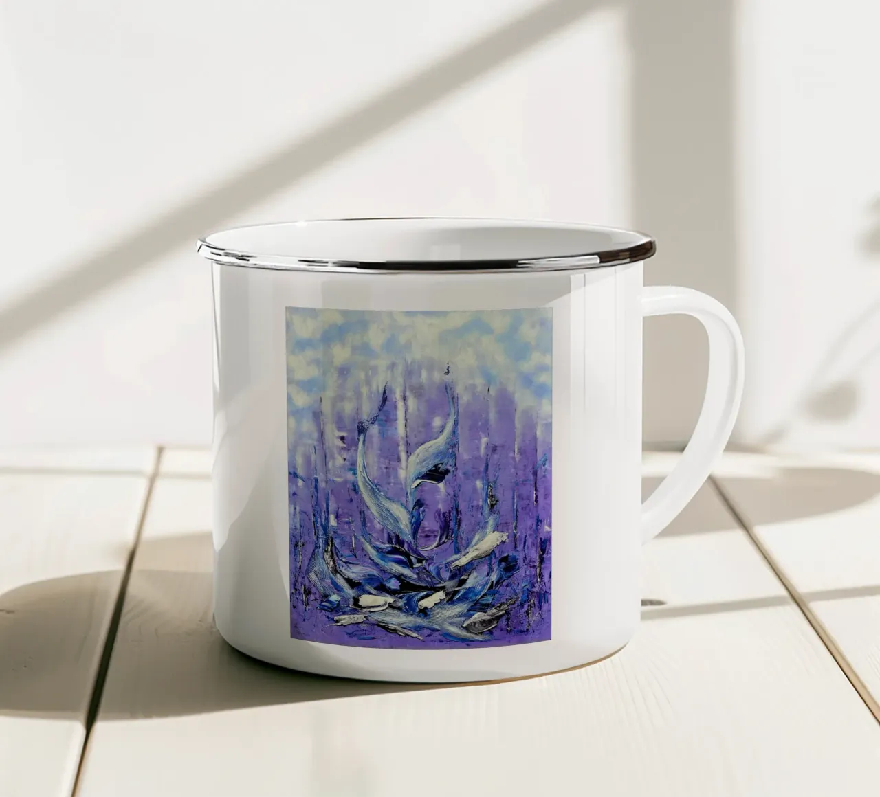 VIVERE IN UNA GRANDE CITTÀ. tazza in smalto da Little treasures for your home