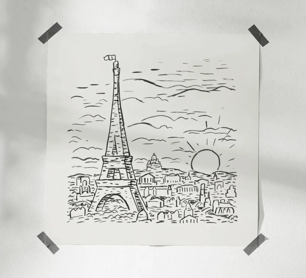 View of the Eiffel Tower in Paris poster da artshop