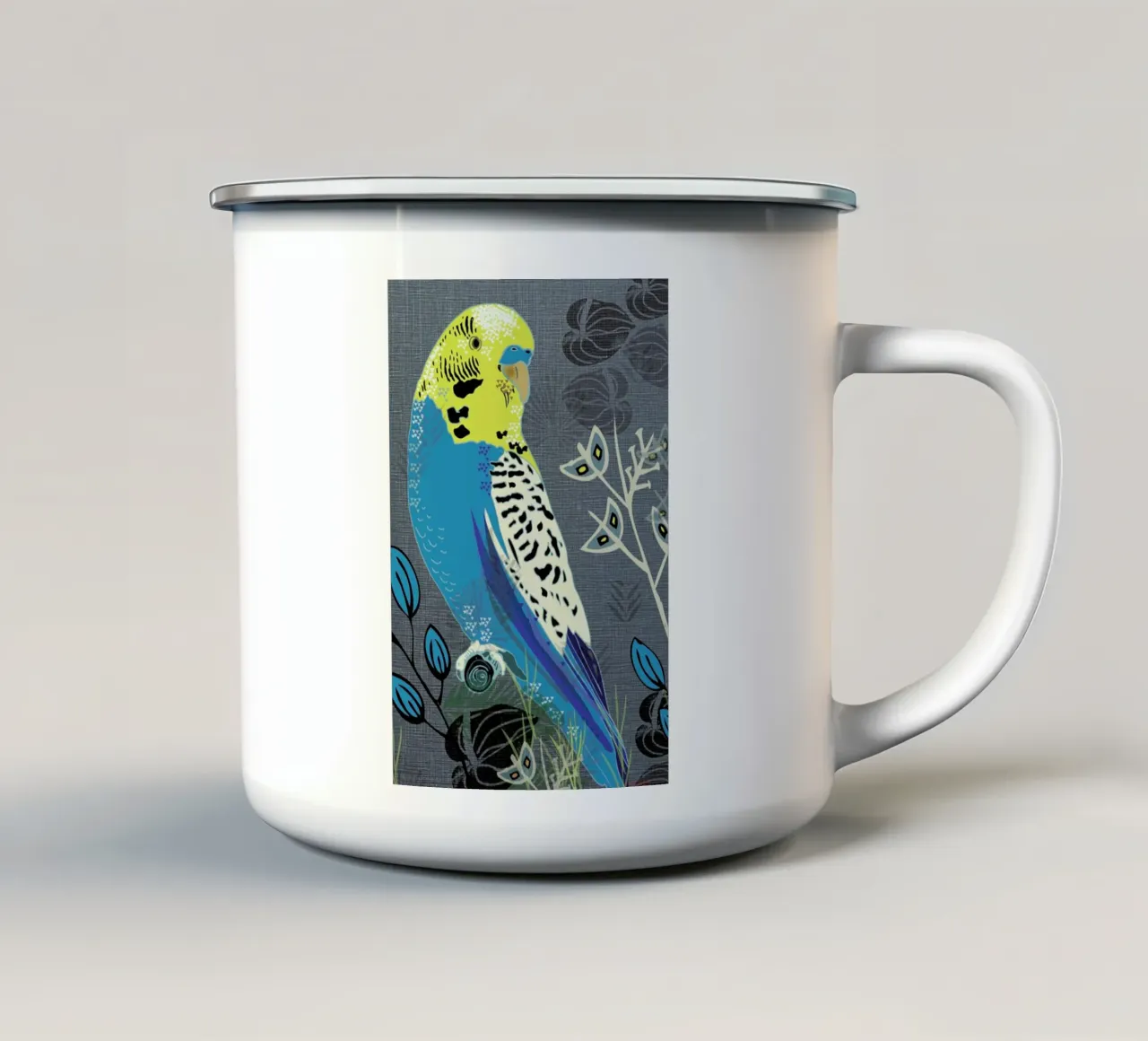 Budgie tazza in smalto da Rocket68