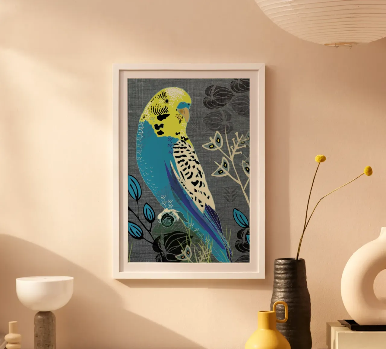 Budgie poster con telaio in alluminio da Rocket68