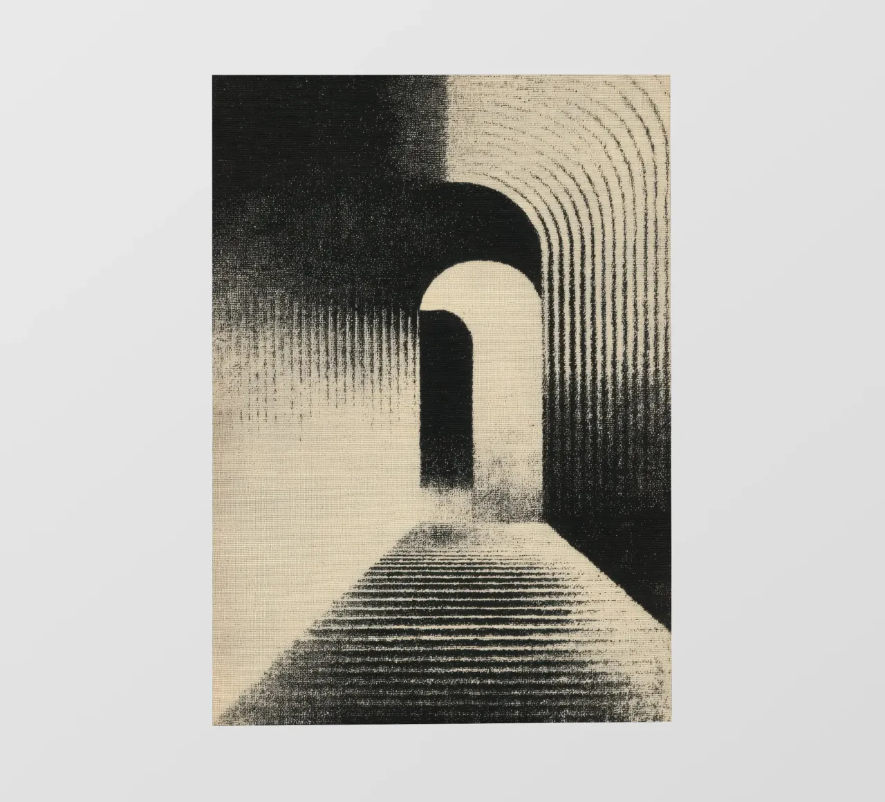 Linocut Archway in bianco e nero pellicola backlit da Line & Perception