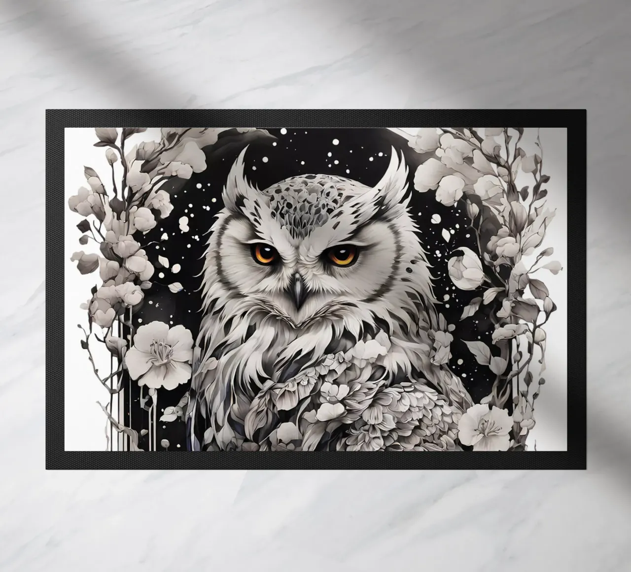 Schnee-Eule Fußmatte von Eva Nev