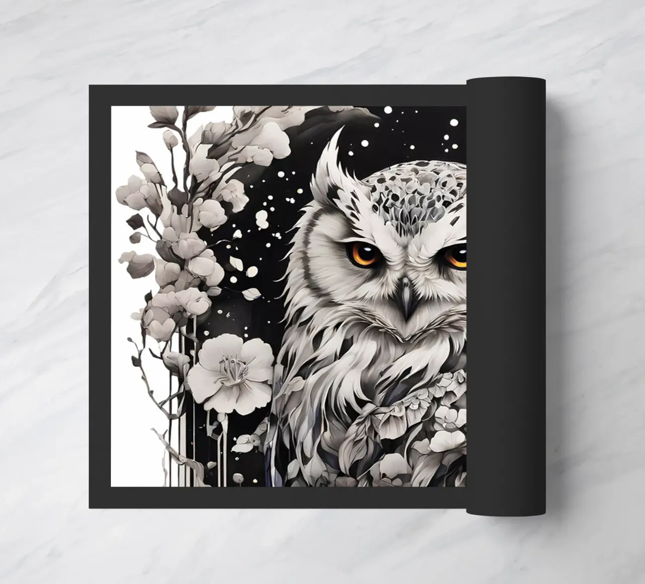 Schnee-Eule Fußmatte von Eva Nev