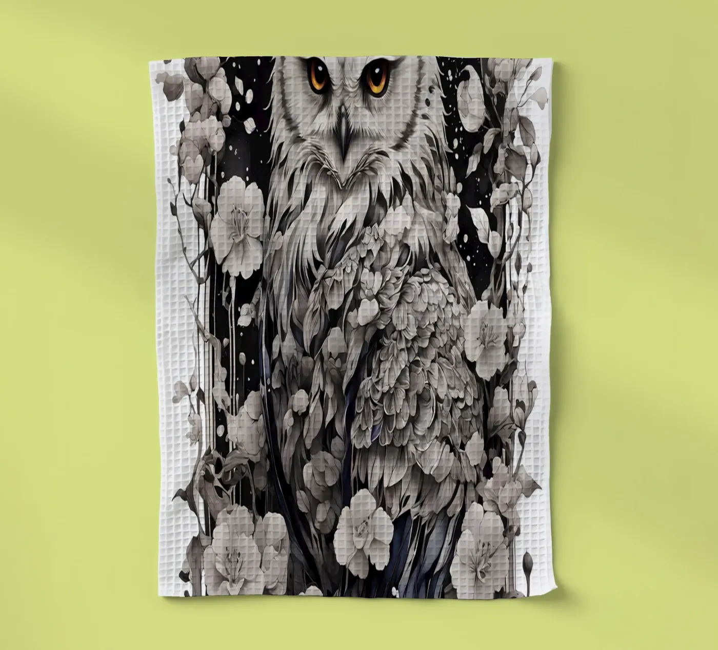 Snow Owl Geschirrtuch von Eva Nev