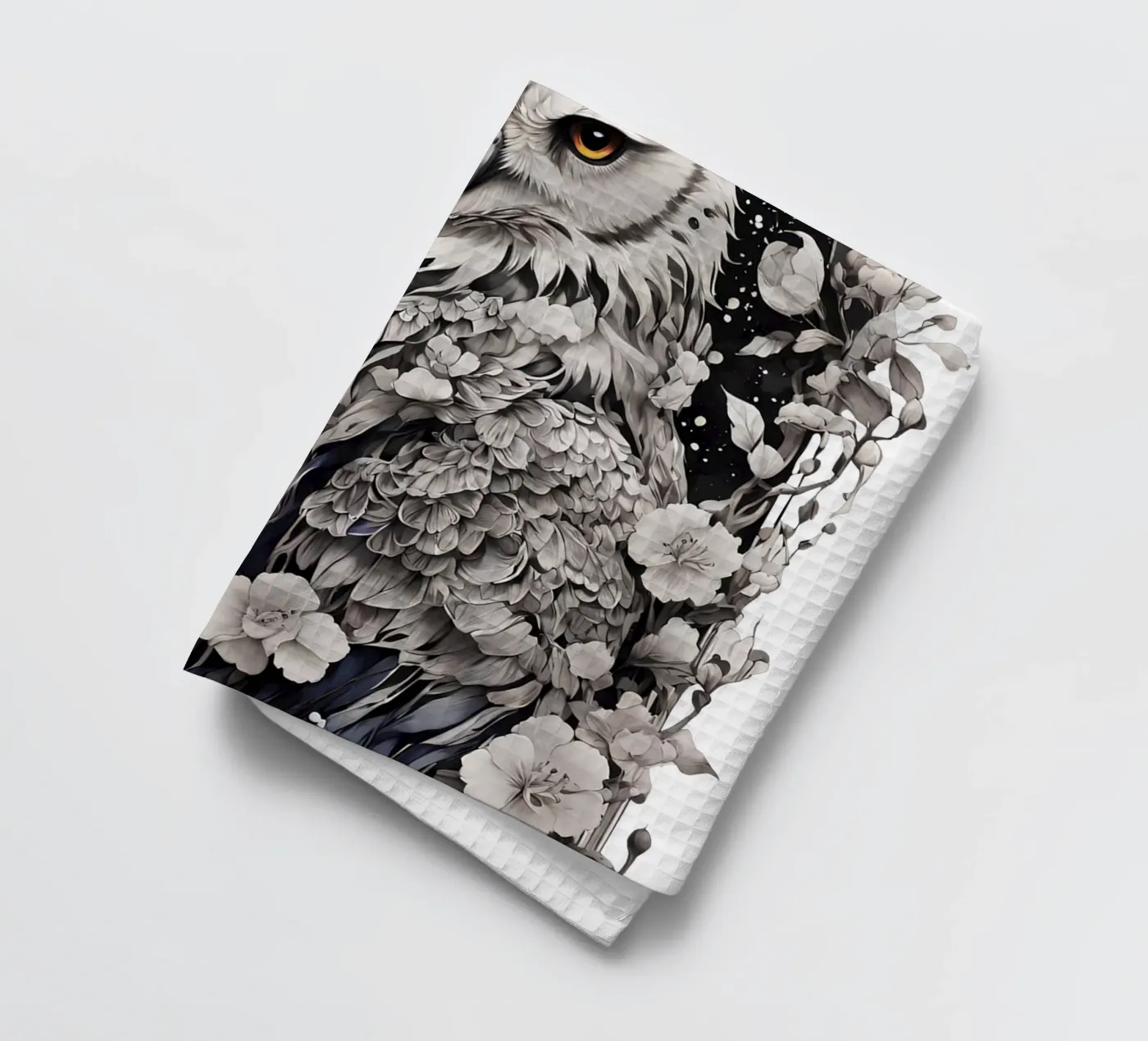 Snow Owl Geschirrtuch von Eva Nev