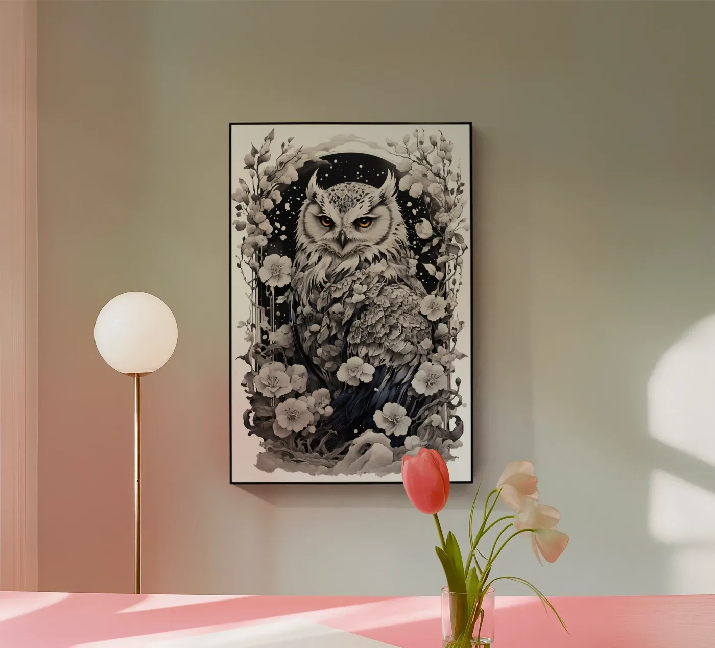 Snow Owl acrylic glass by Eva Nev