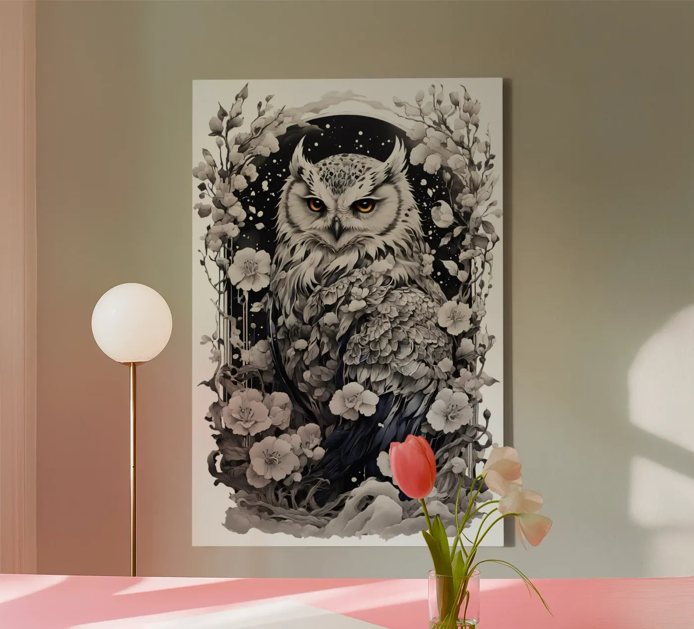 Snow Owl Leinwand von Eva Nev