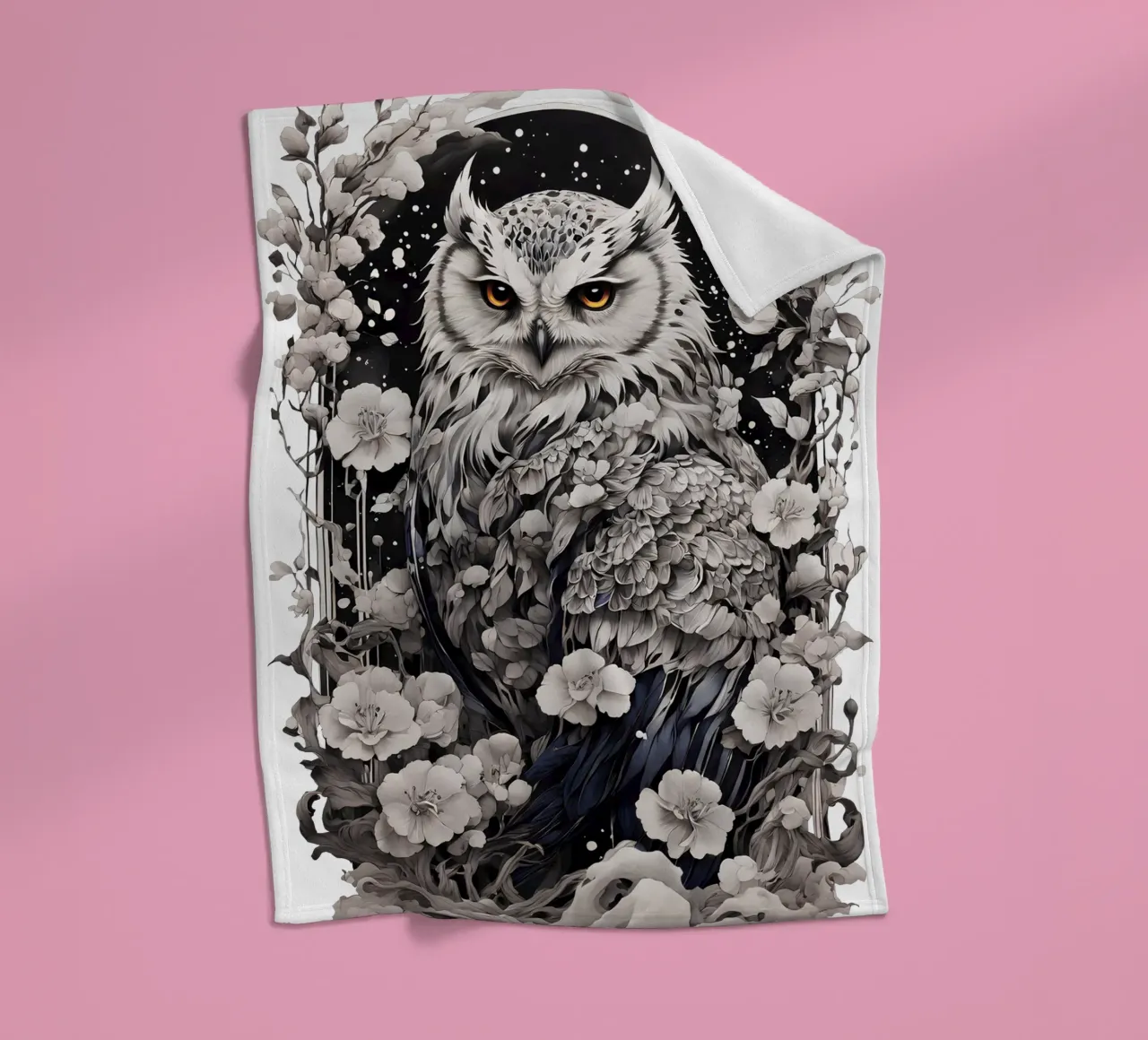 Schnee-Eule Fleecedecke von Eva Nev