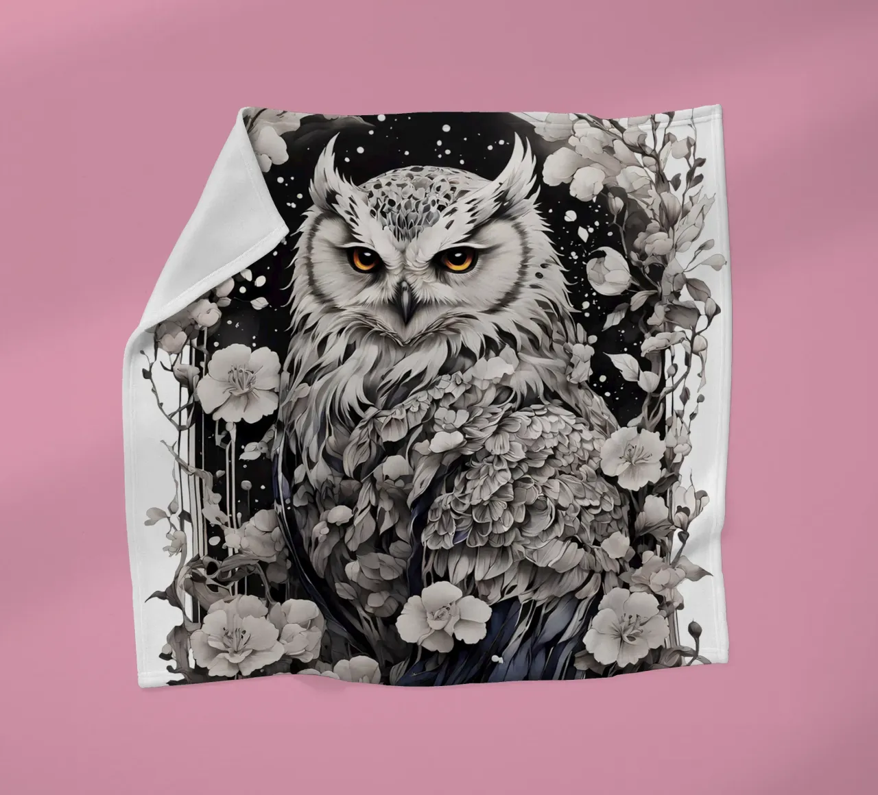 Schnee-Eule Fleecedecke von Eva Nev