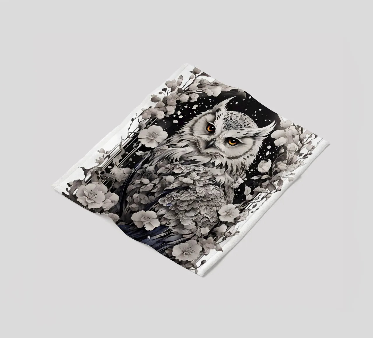 Schnee-Eule Fleecedecke von Eva Nev