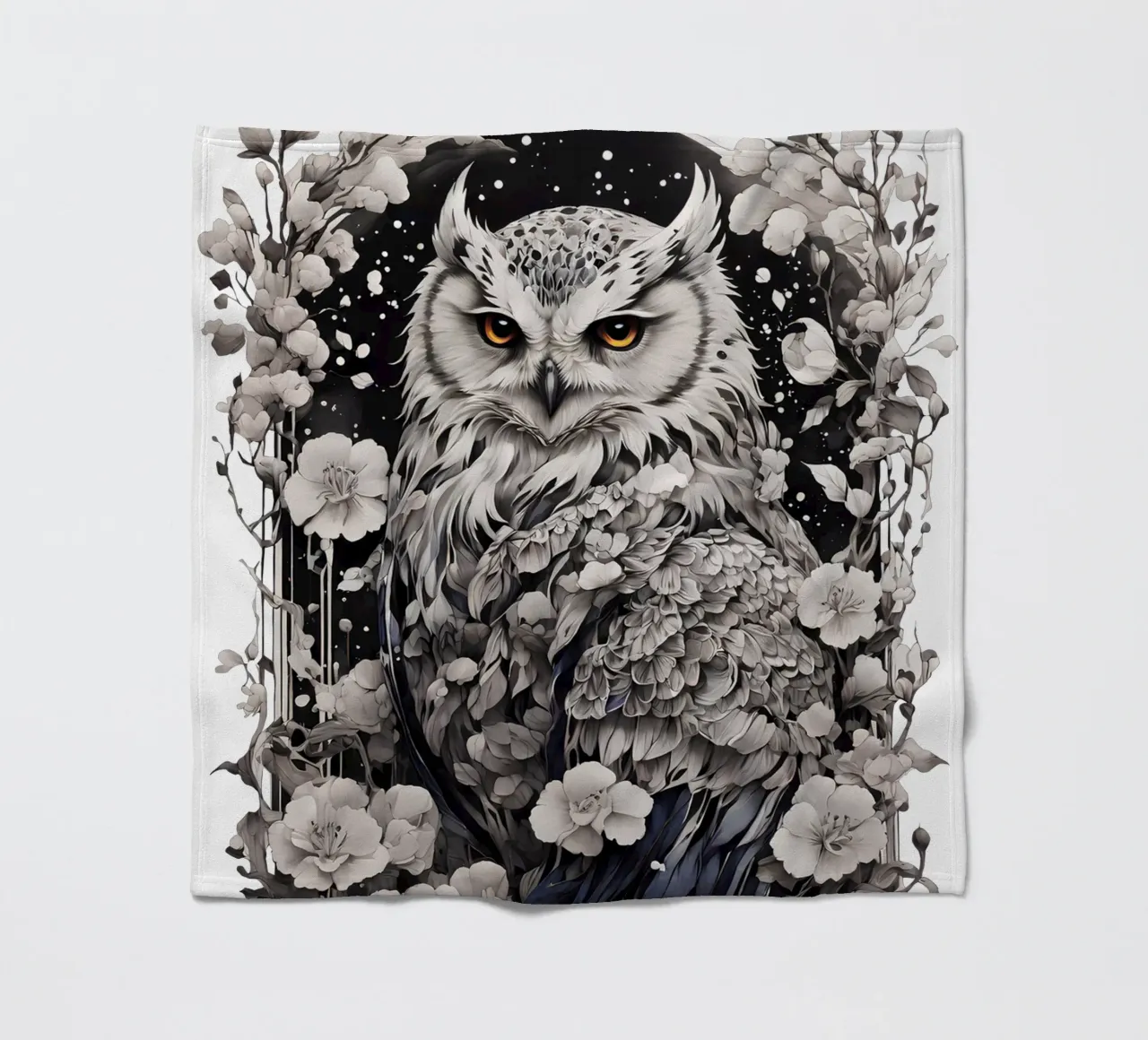 Schnee-Eule Fleecedecke von Eva Nev