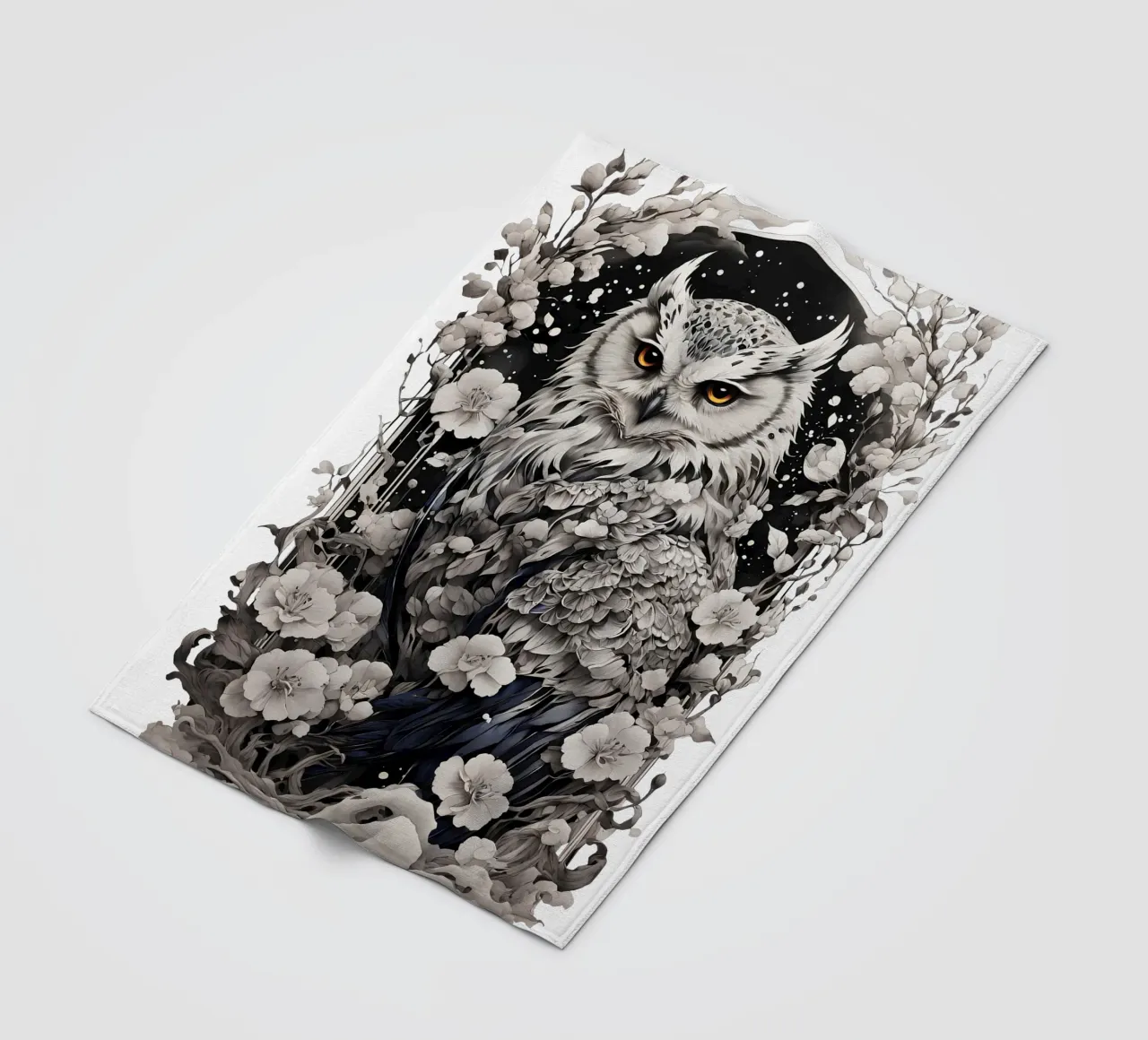 Schnee-Eule Fleecedecke von Eva Nev