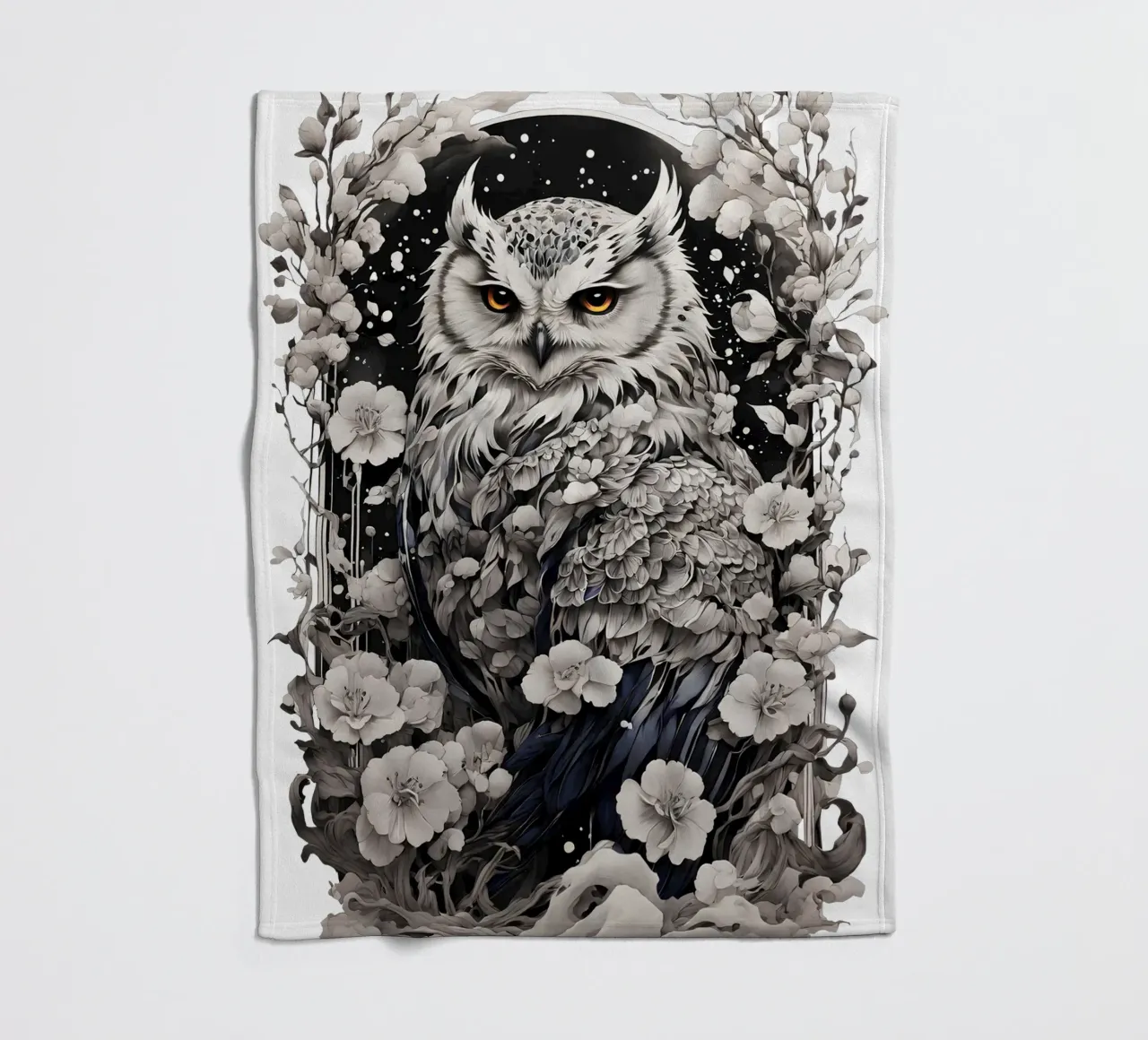 Schnee-Eule Fleecedecke von Eva Nev