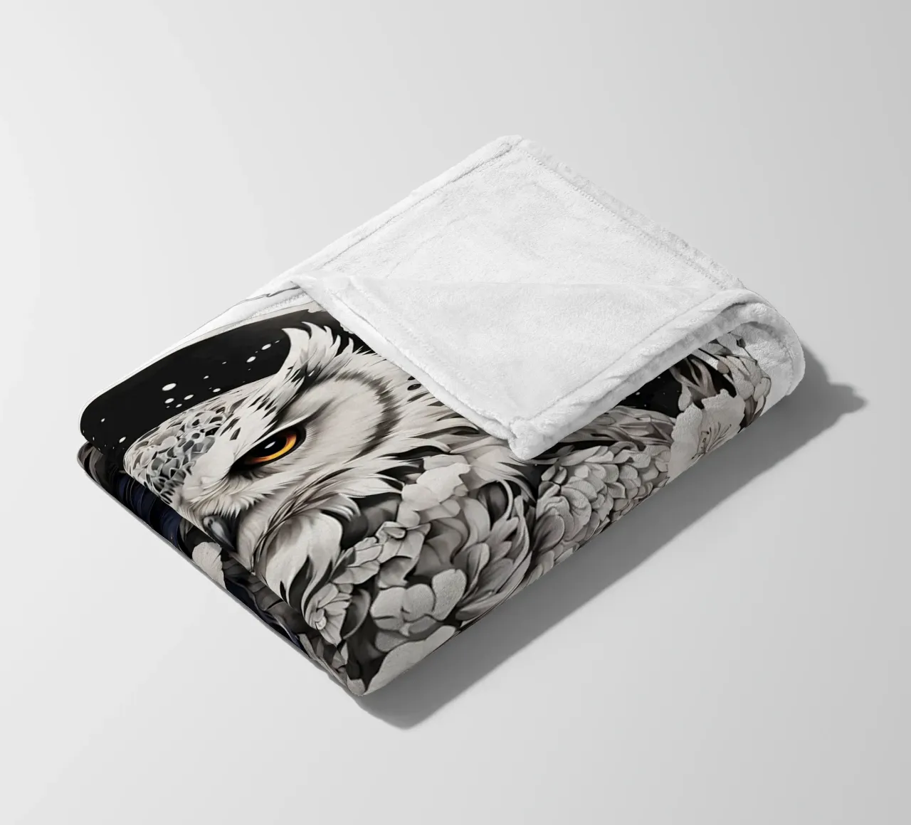 Schnee-Eule Fleecedecke von Eva Nev