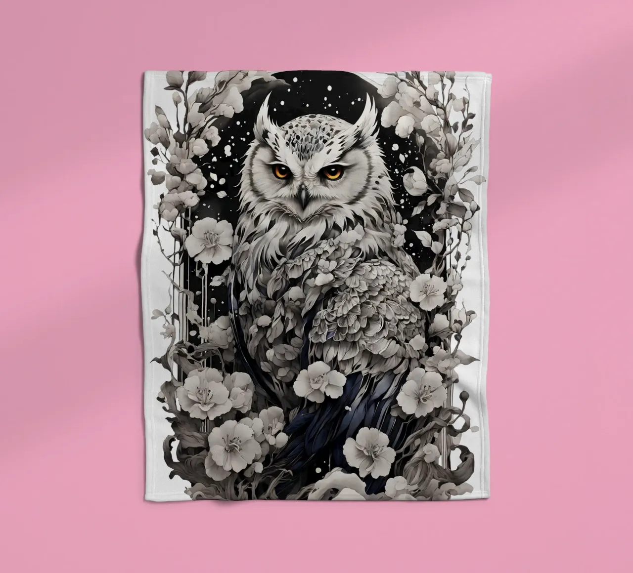 Schnee-Eule Fleecedecke von Eva Nev