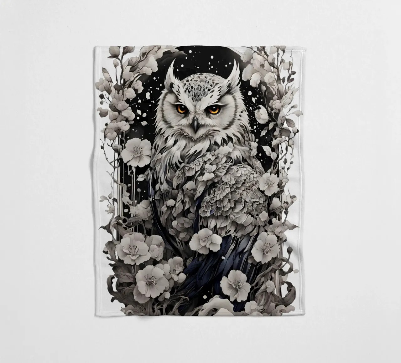 Schnee-Eule Fleecedecke von Eva Nev