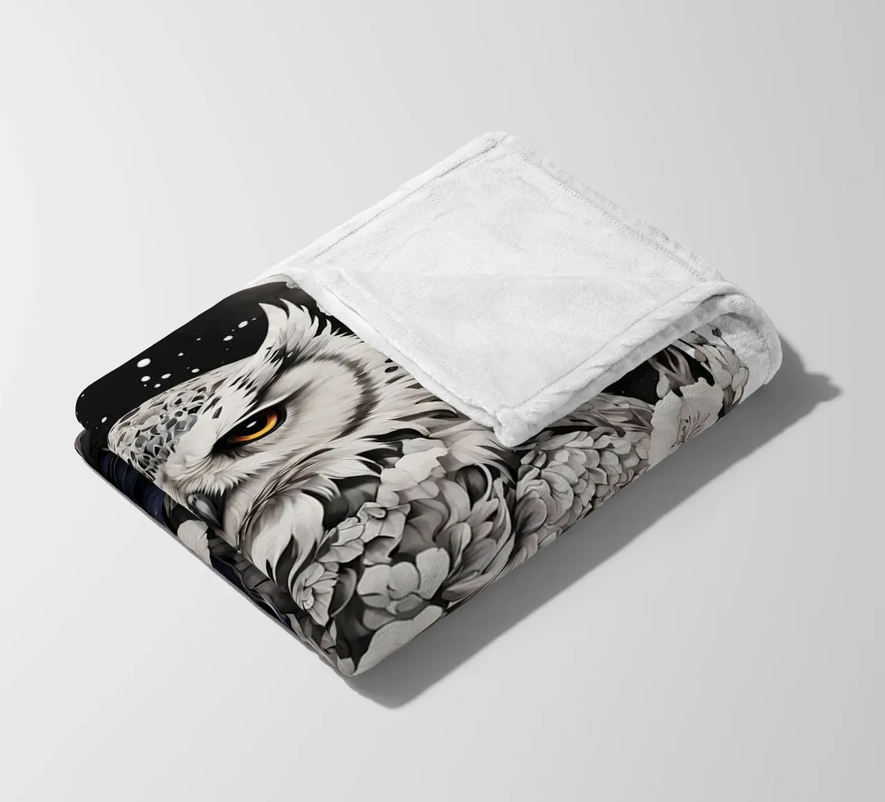 Schnee-Eule Fleecedecke von Eva Nev