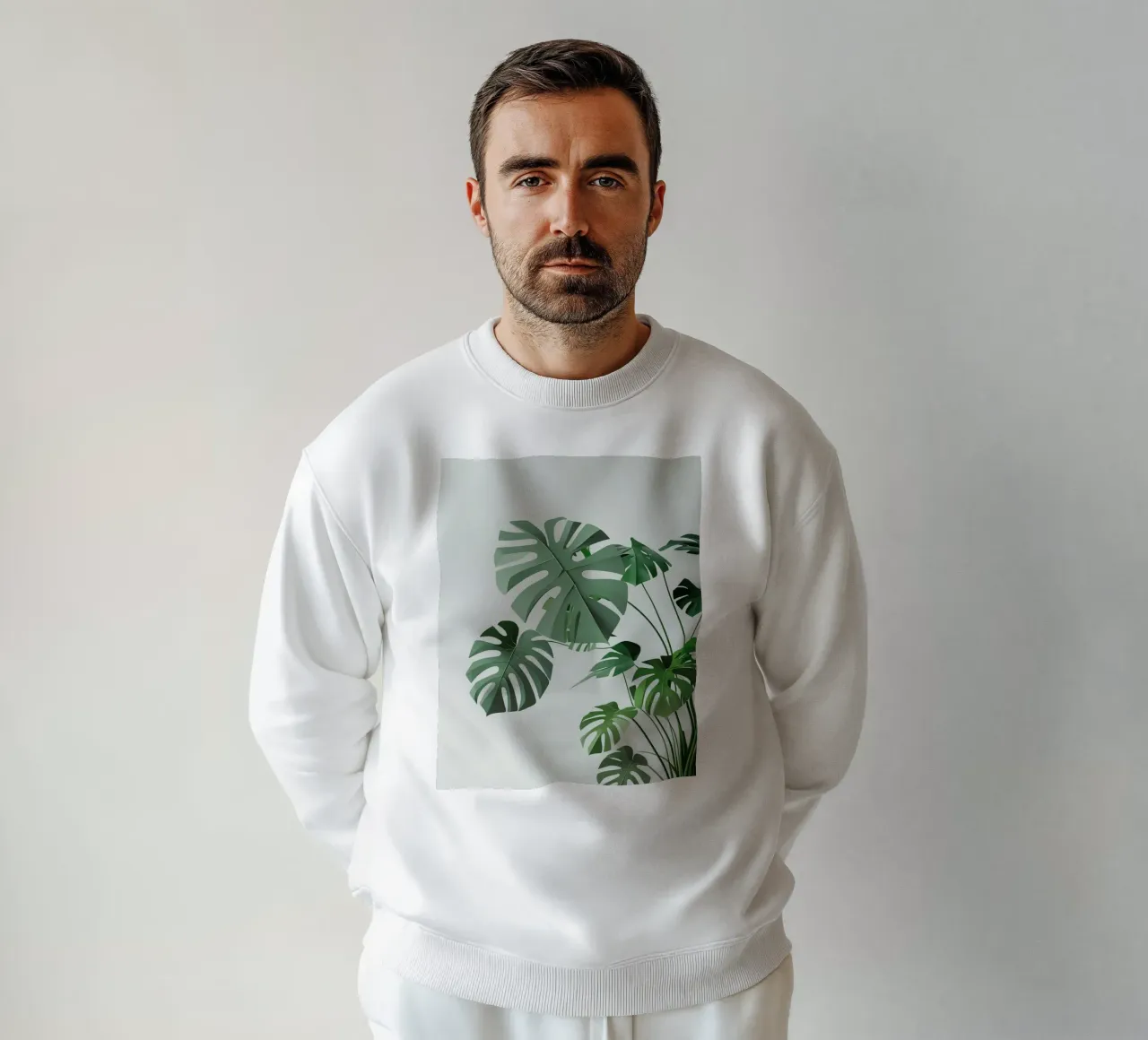 Foglia di monstera geometrica stilizzata felpa da Botanical Gallery