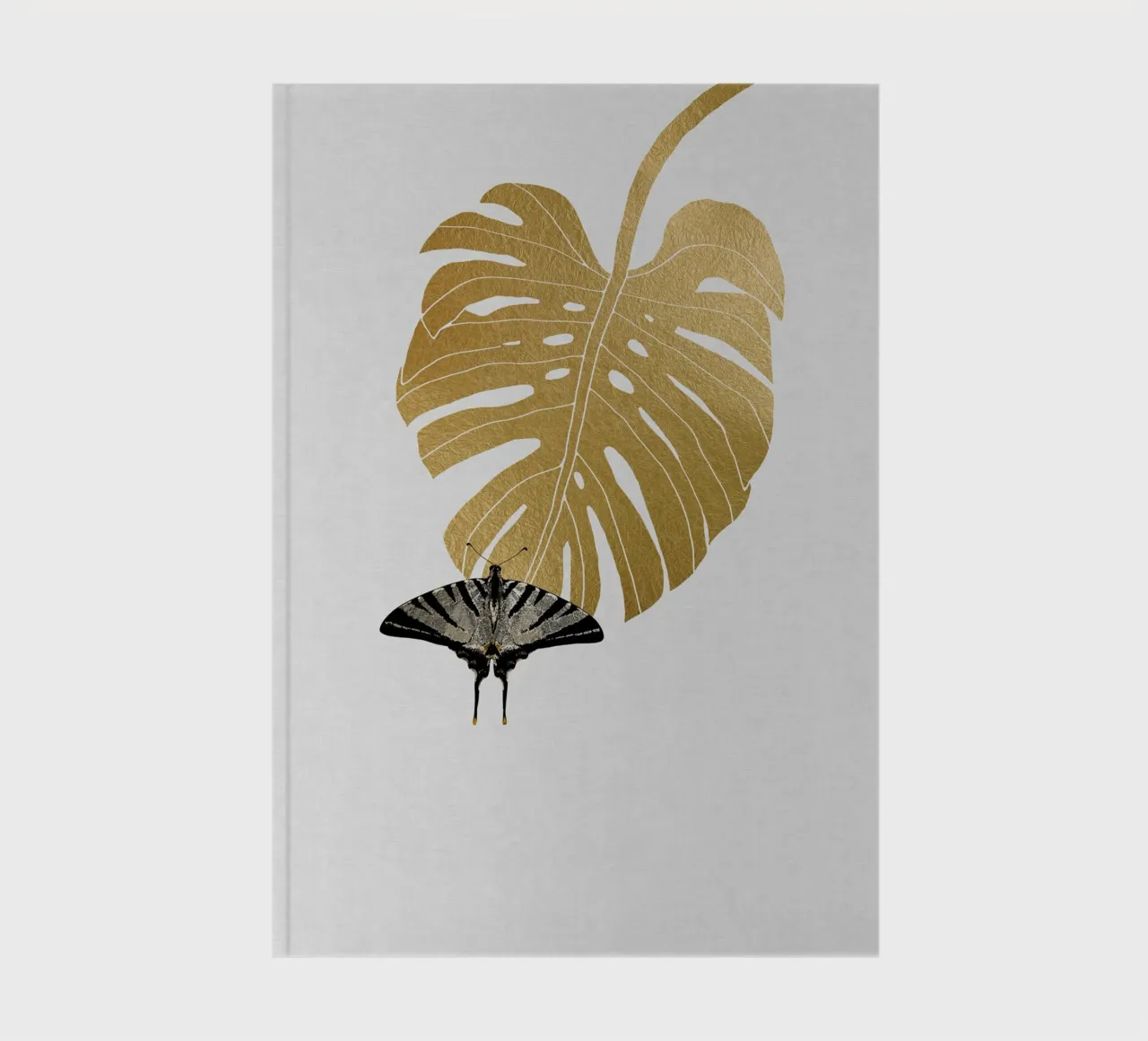 Butterfly & Monstera Leaf notebook by Orara Studio