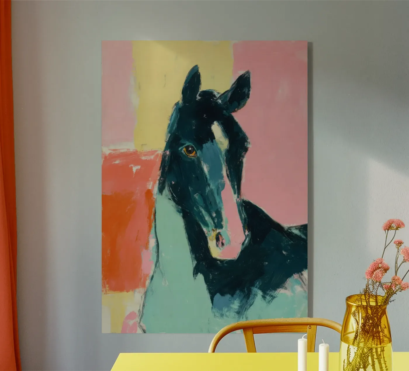 Black horse acryl van Bright Horizons