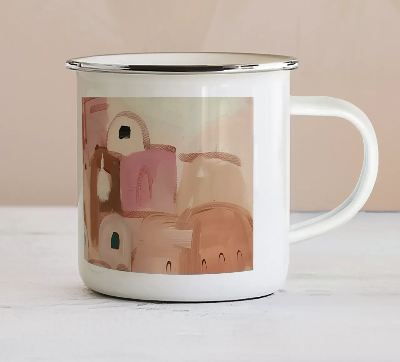 Blush Desert Dwellings II tazza in smalto da BALIKA HOMES ART