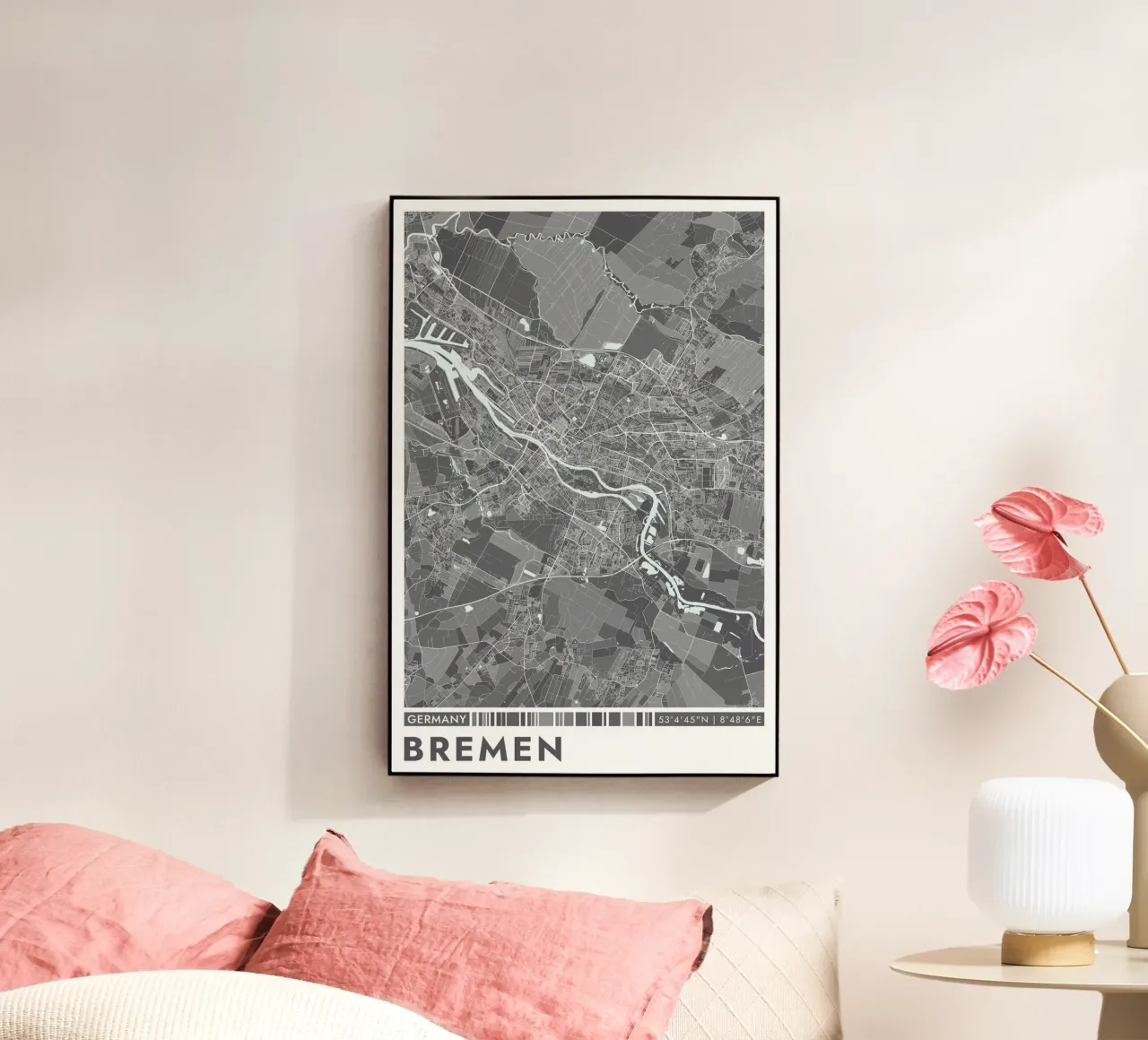 Murale di Brema plexiglass da CityMapPoster