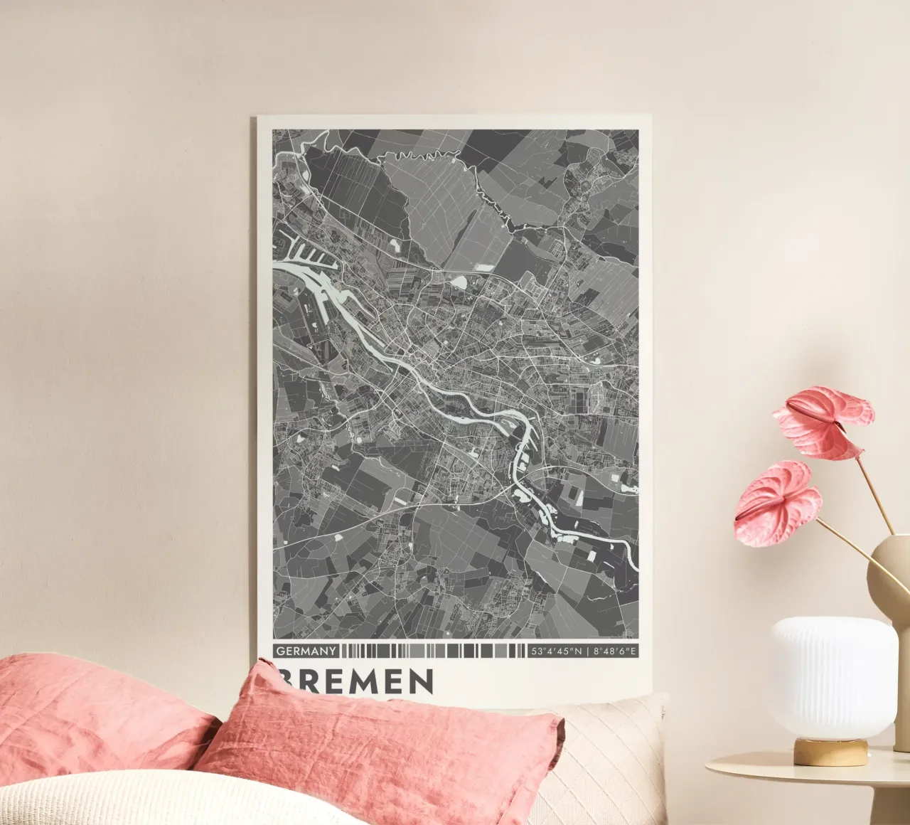 Murale di Brema plexiglass da CityMapPoster