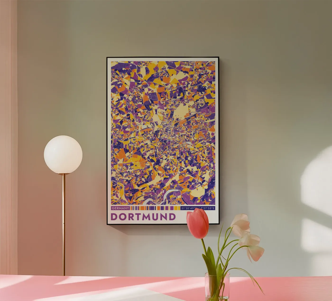Poster Dortmund plexiglass da CityMapPoster