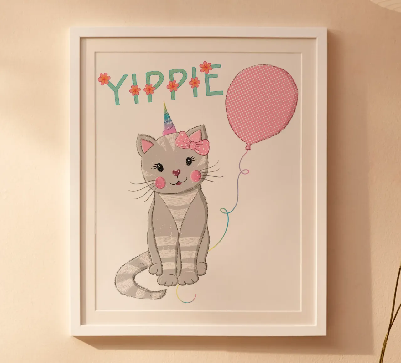 Gatto. Compleanno. Per i bambini. Per le bambine. Personalizzabile. poster da CalliLetters