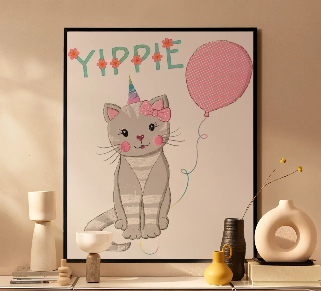 Gatto. Compleanno. Per i bambini. Per le bambine. Personalizzabile. poster da CalliLetters