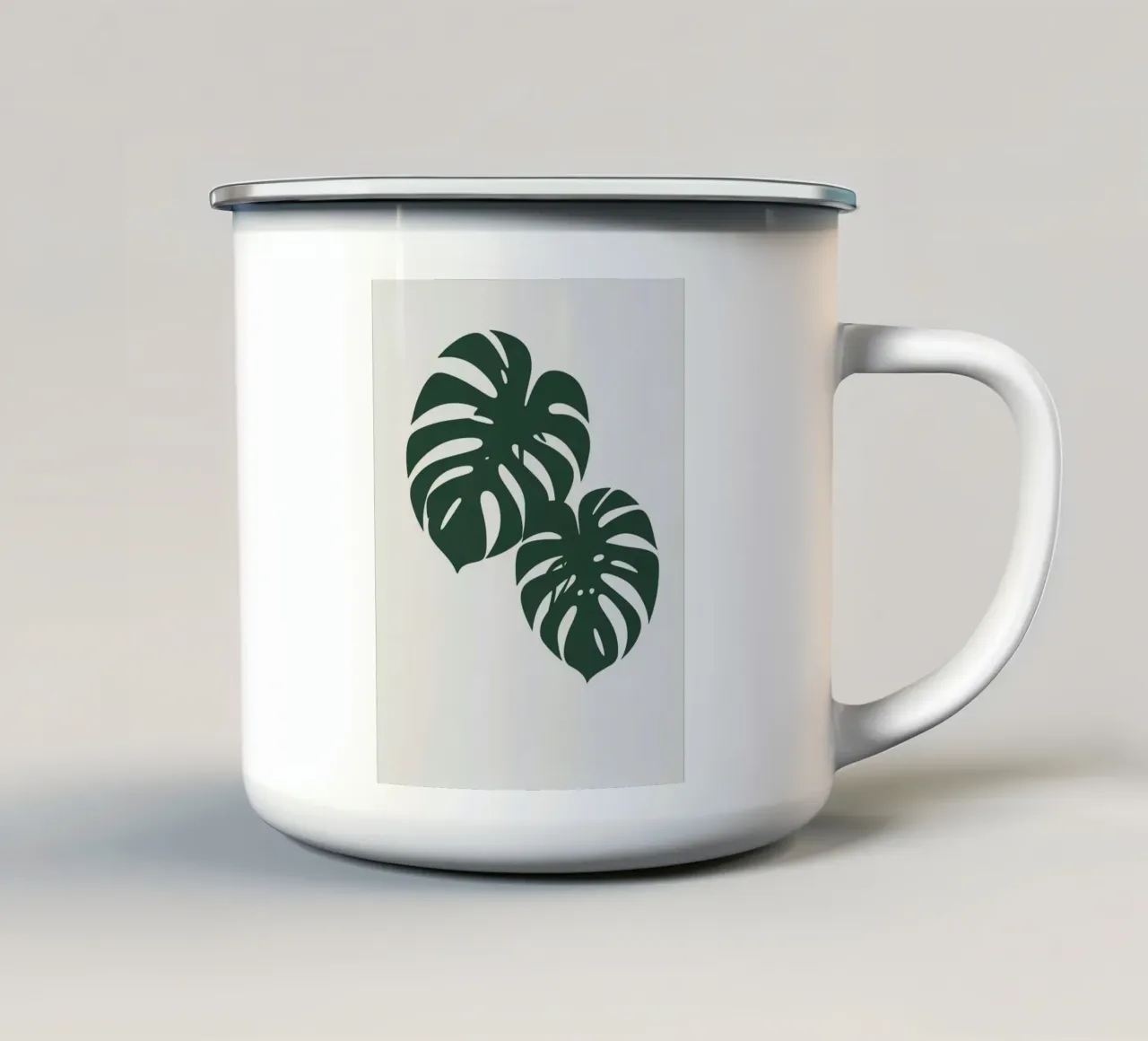 Foglia di Monstera semplice silhouette tazza in smalto da Botanical Gallery