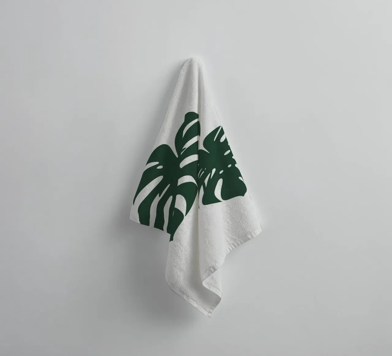 Foglia di Monstera semplice silhouette asciugamano da bagno da Botanical Gallery