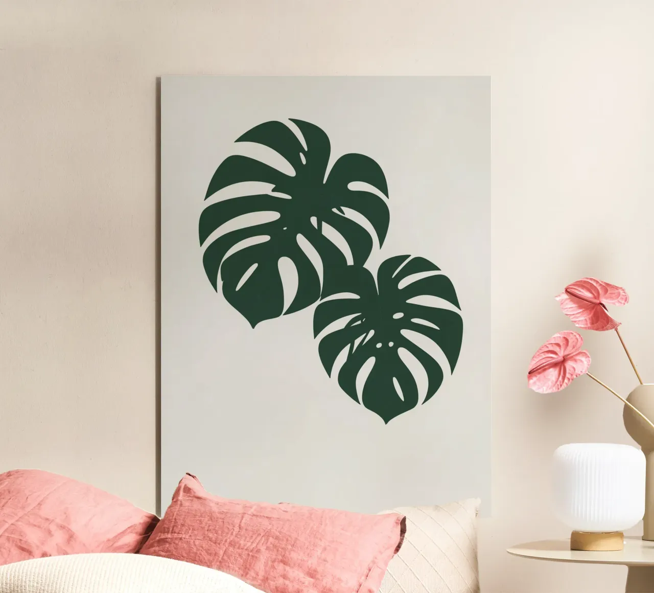 Foglia di Monstera semplice silhouette alluminio dibond da Botanical Gallery