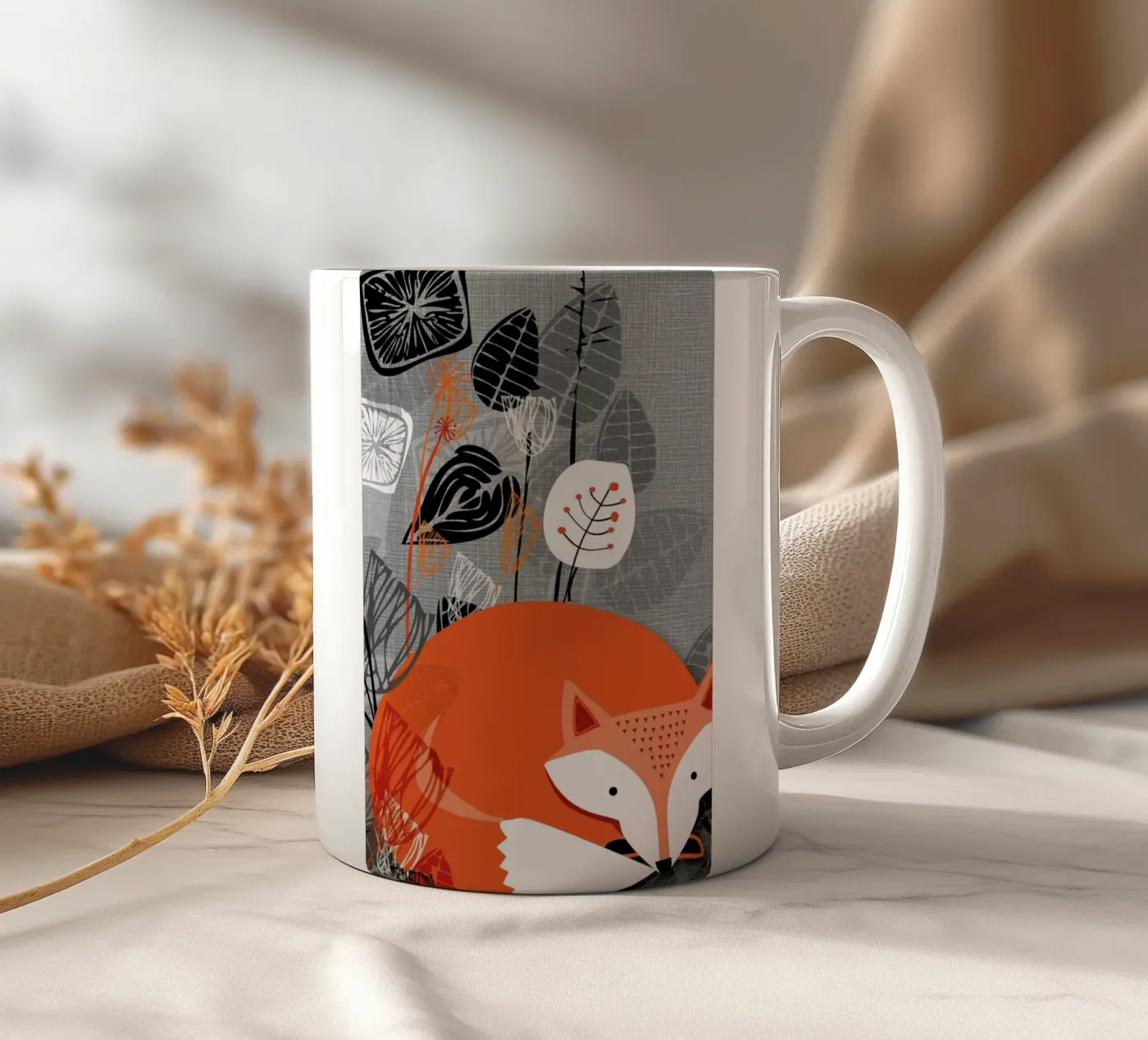 Fox ceramic mug by Rocket68