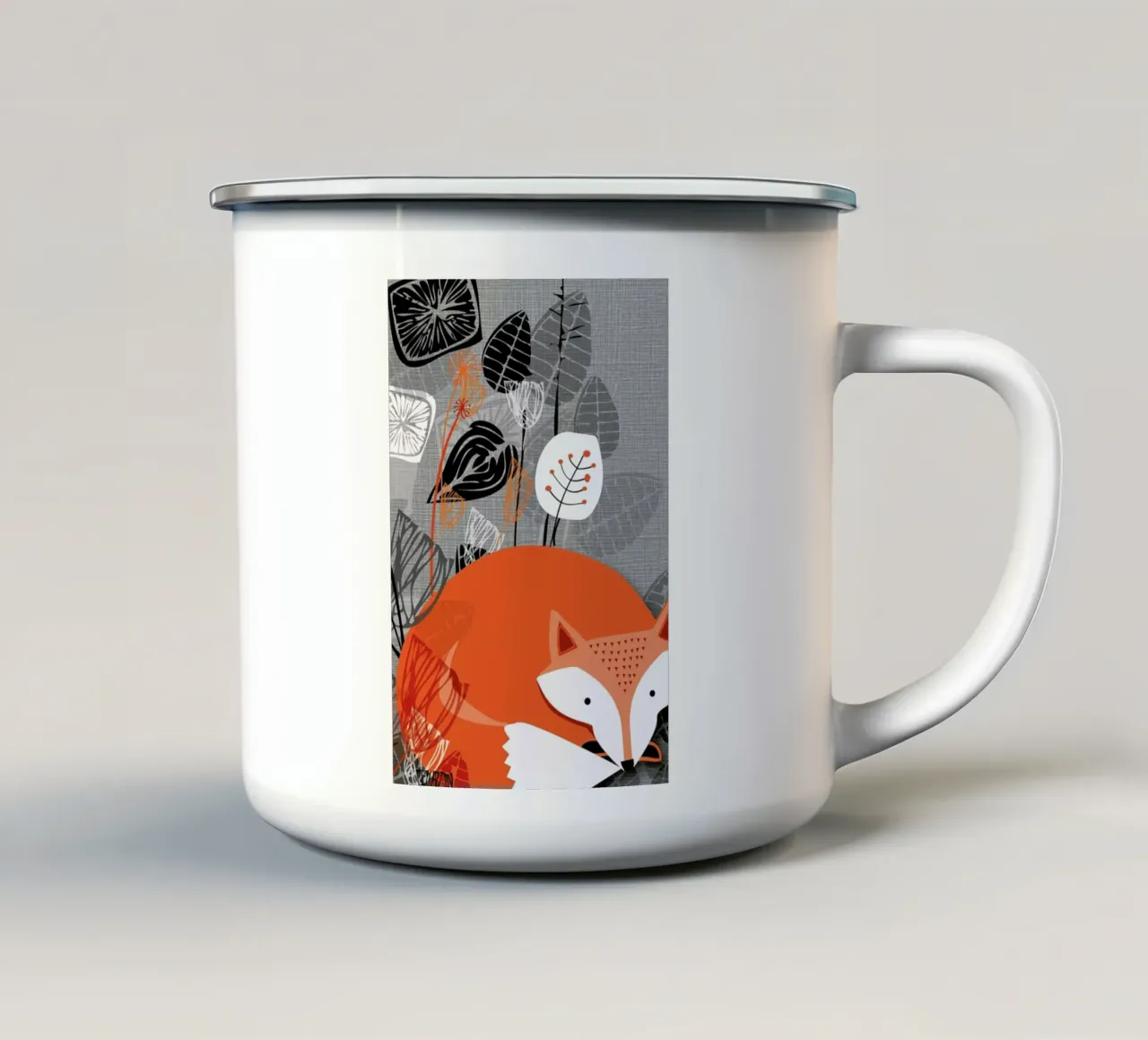 Fox taza de esmalte de Rocket68