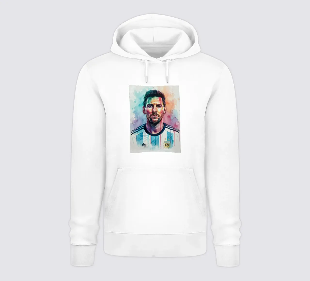 Lionel Messi acquerello #1 felpa con cappuccio da Kalis