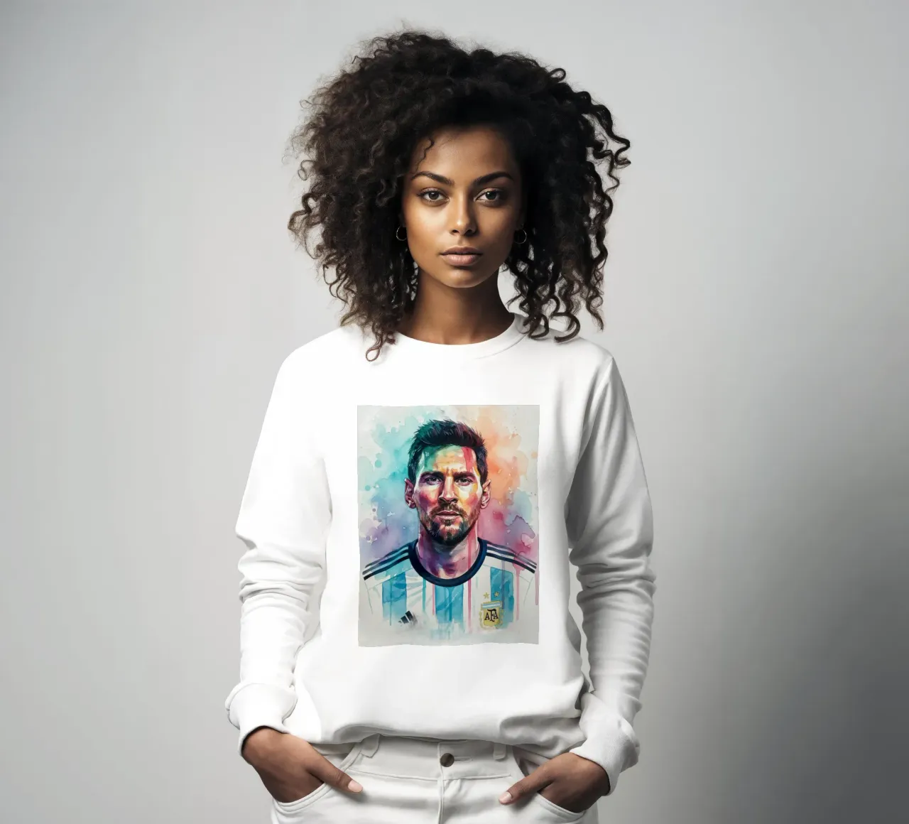 Lionel Messi acquerello #1 felpa da Kalis