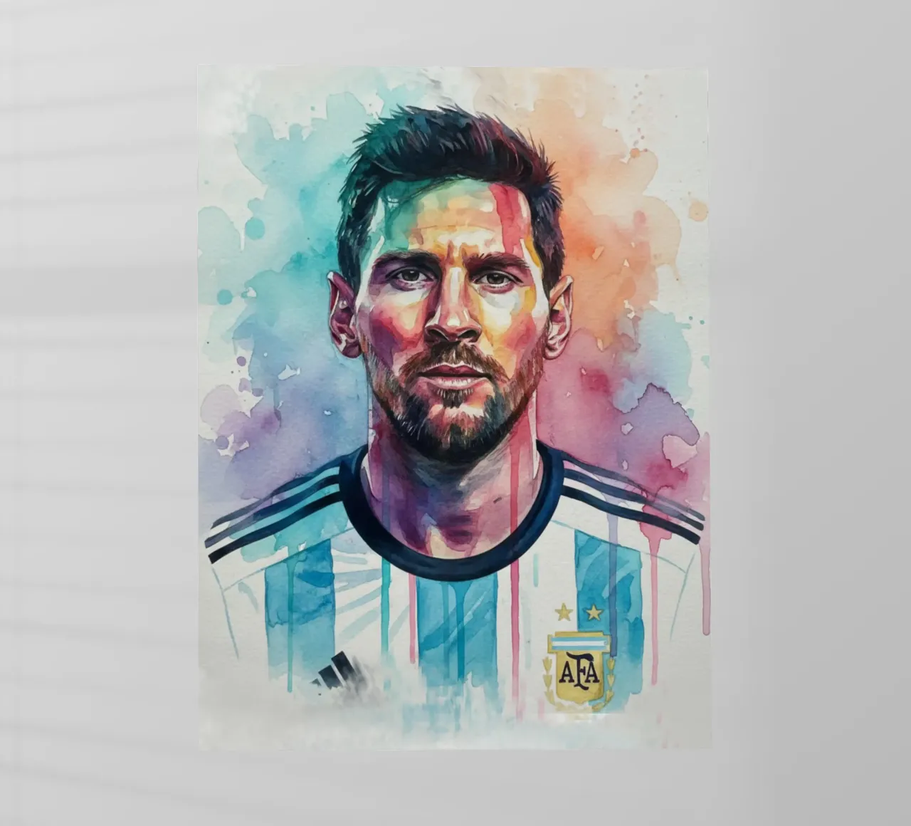 Lionel Messi acquerello #1 pellicola backlit da Kalis