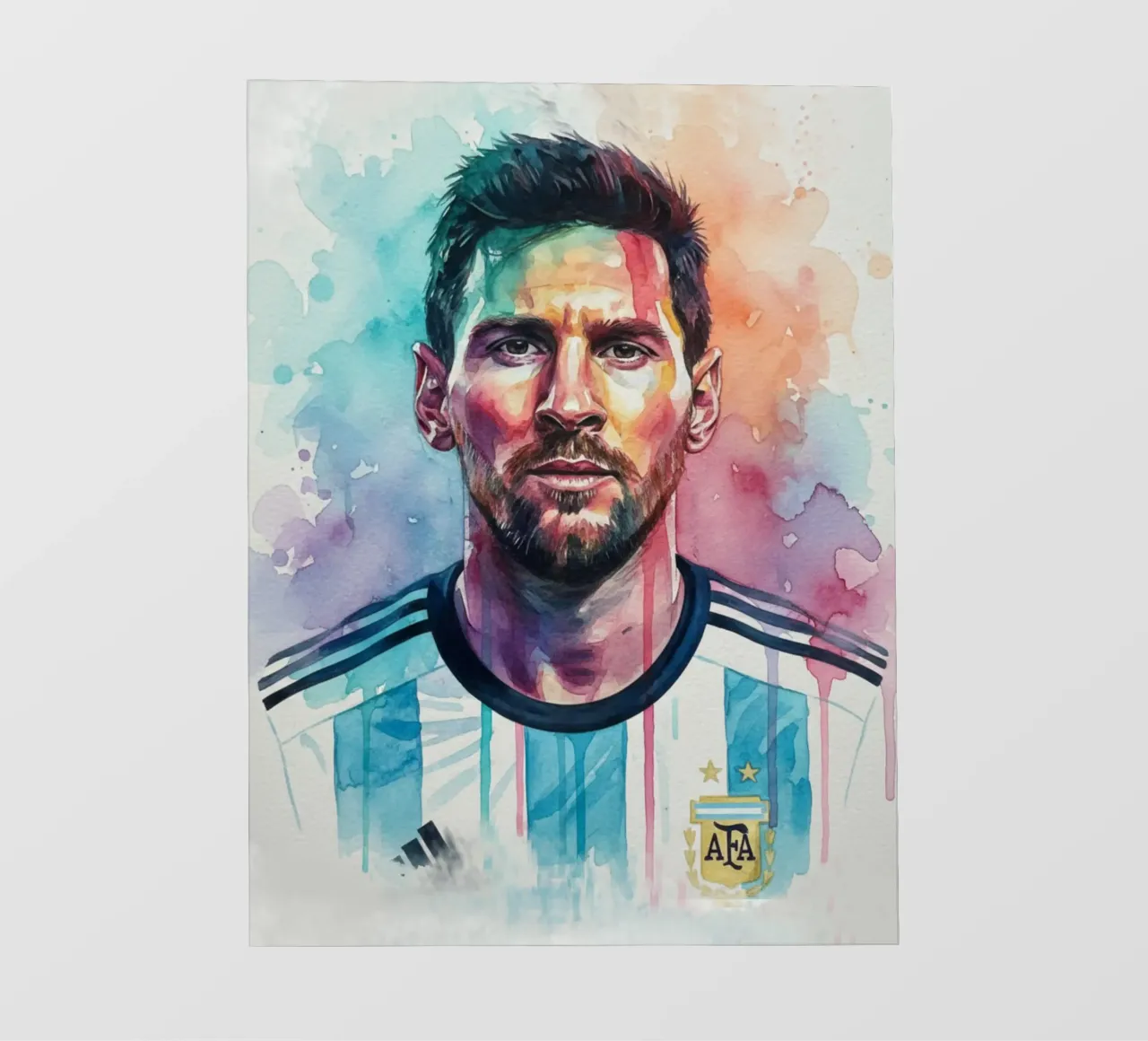 Lionel Messi acquerello #1 pellicola backlit da Kalis