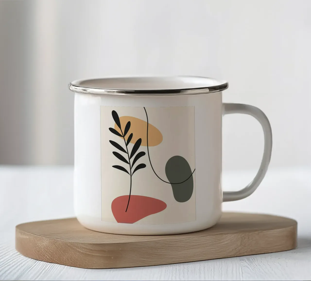 Forme colorate ed eleganti tazza in smalto da Locquinn Fuller