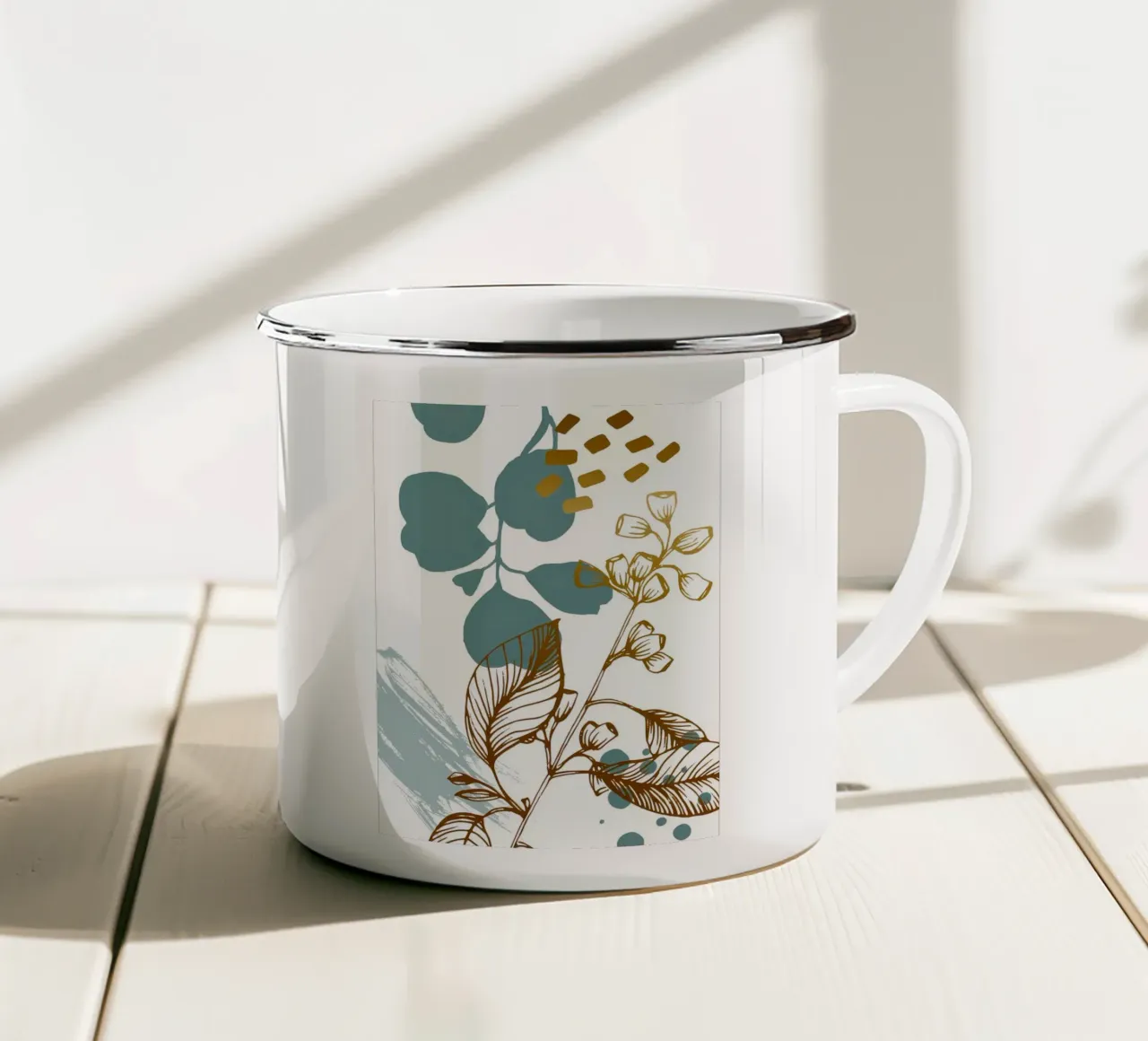 Eucalipto Astratto tazza in smalto da Locquinn Fuller