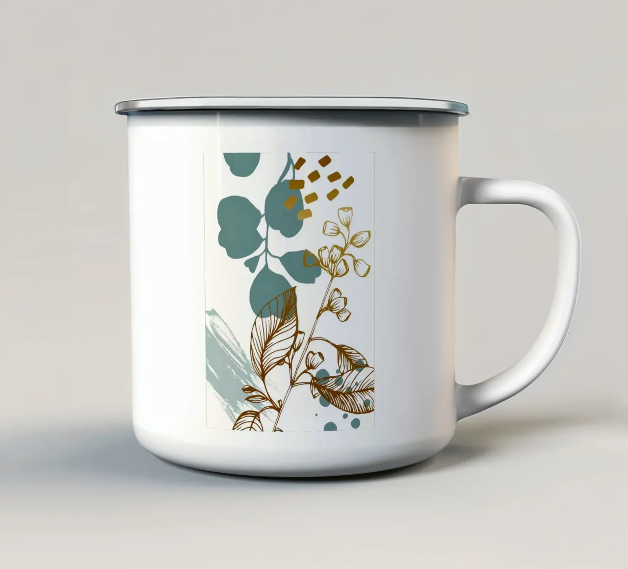 Eucalipto Astratto tazza in smalto da Locquinn Fuller