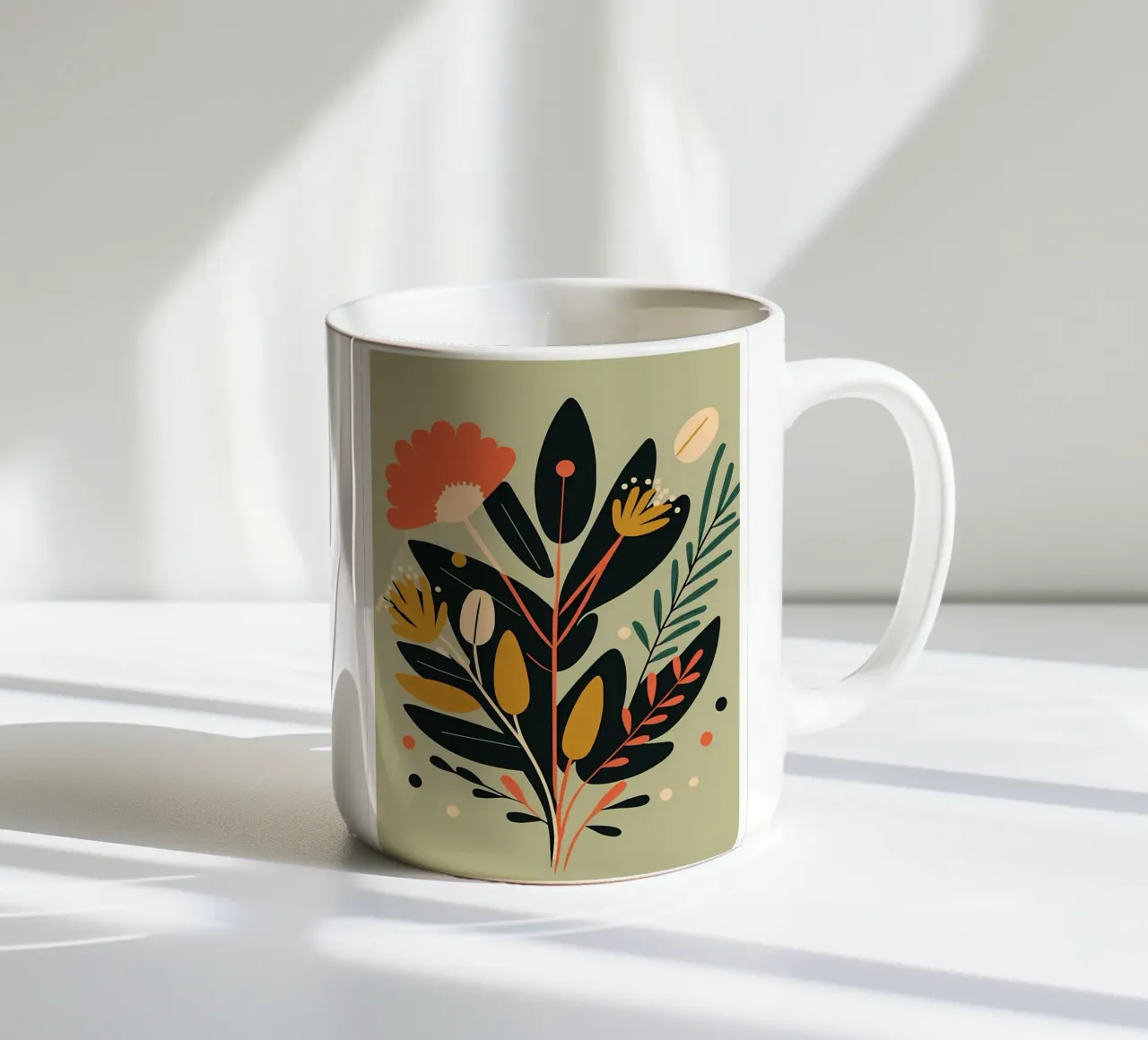 Illustrazione di fiori tazza in ceramica da Locquinn Fuller