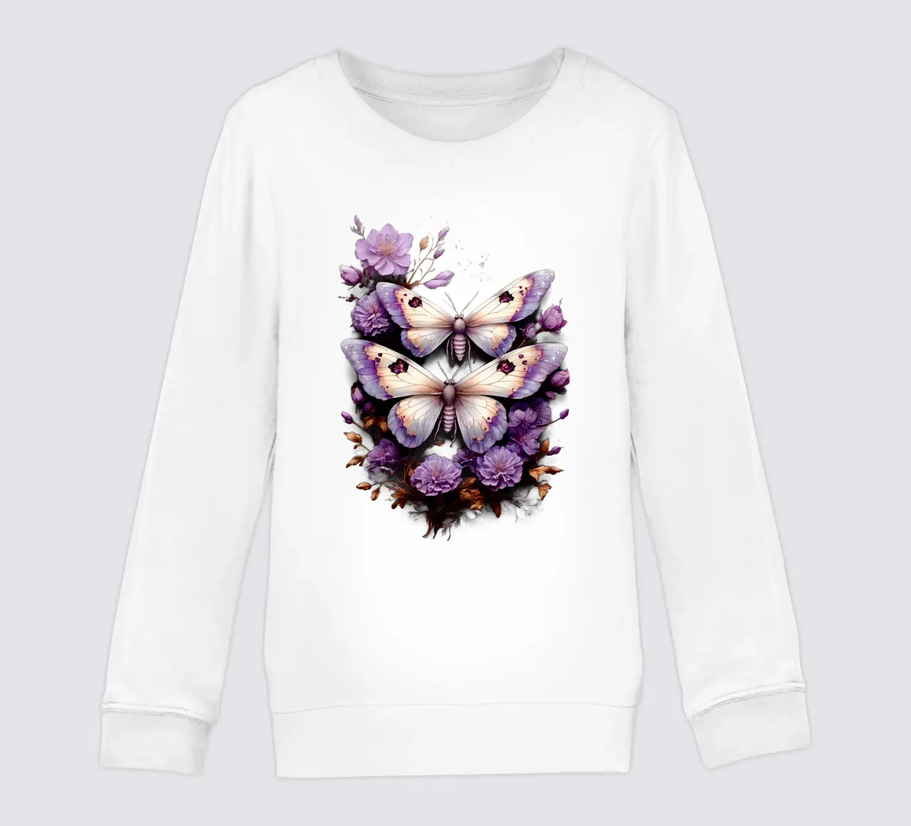 Falene magiche con fiori viola felpa bambino da Eva Nev