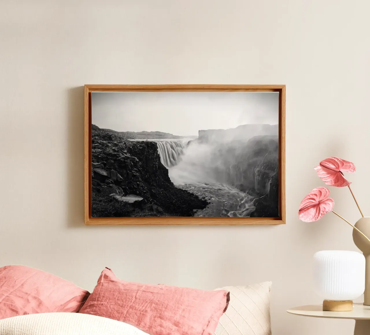 Dettifoss Waterfall tela con Cornice a cassetta da Fjöllart
