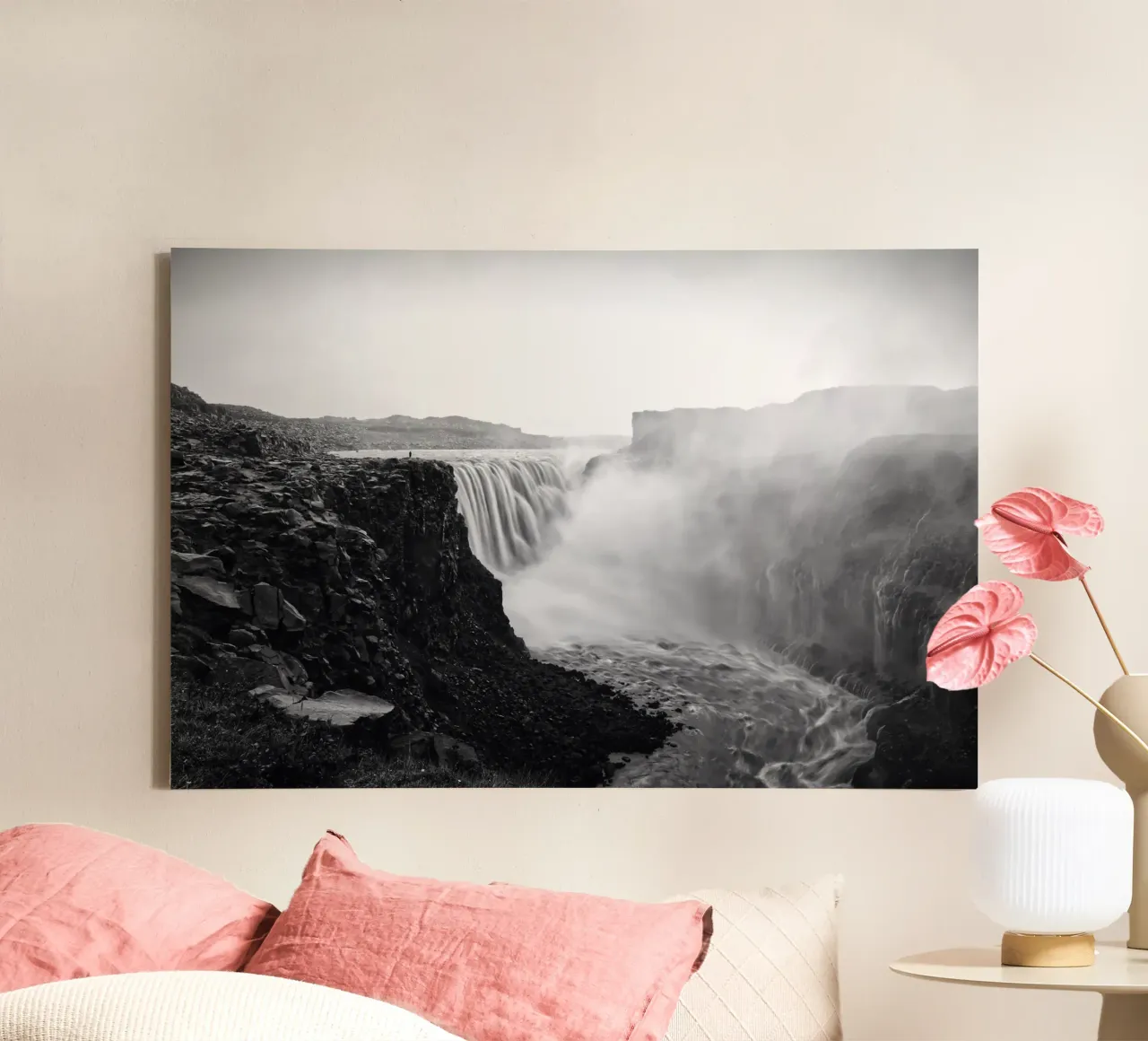 Dettifoss Waterfall tela con Cornice a cassetta da Fjöllart